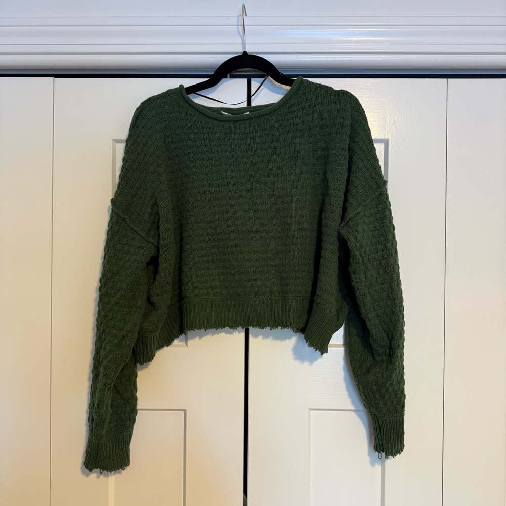 Double Zero Forest Green Cropped Sweater